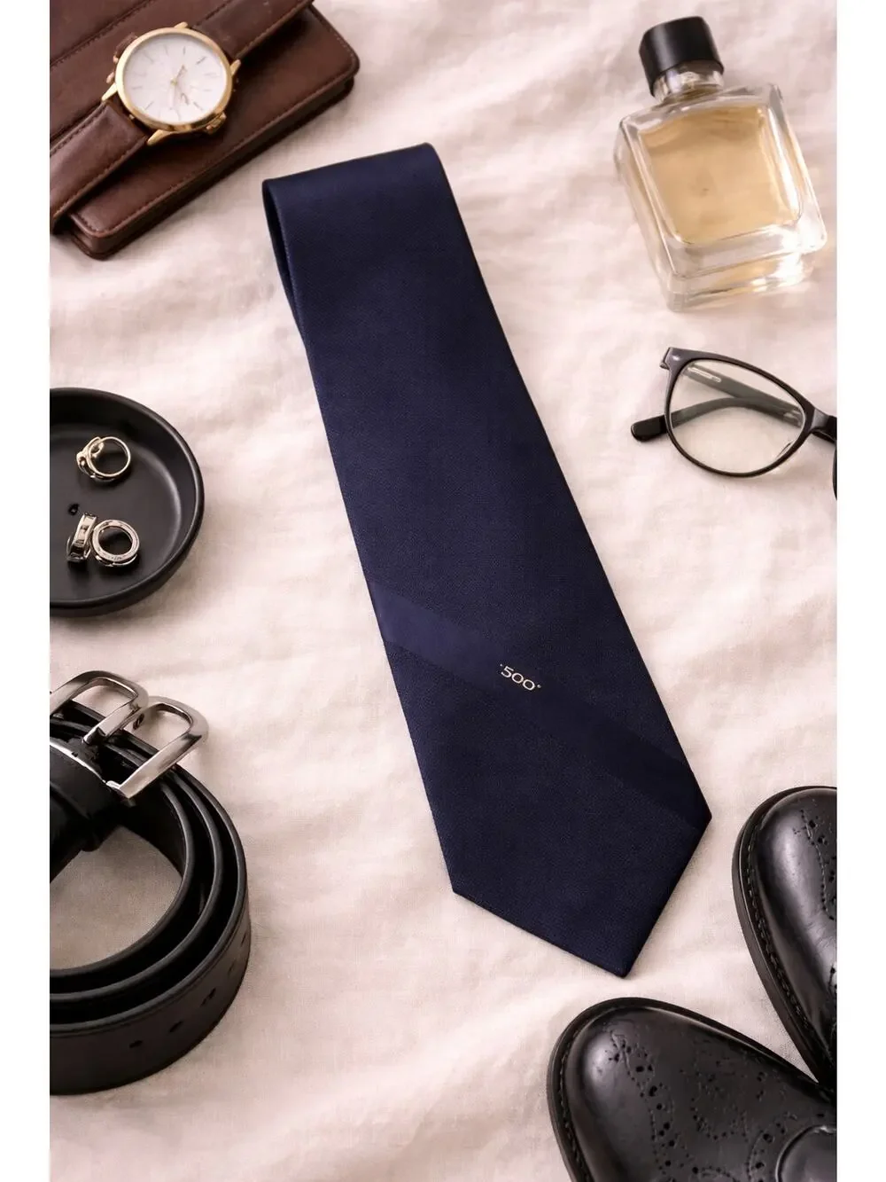 Botany 500 Men's Classic Interview Business Slim Neck Tie Silk Blend Navy Blue